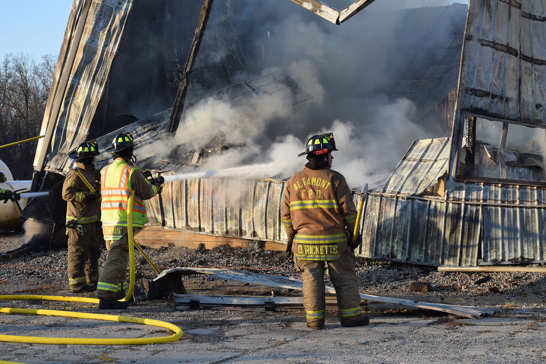 Truck shop destroyed by fire